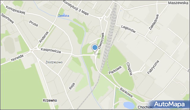 Goleniów, Rondo 2 Pułku Lotnictwa Myśliwskiego Kraków, mapa Goleniów