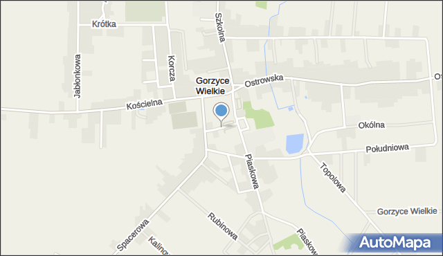 Gorzyce Wielkie, Robakowskiego Franciszka, ks., mapa Gorzyce Wielkie