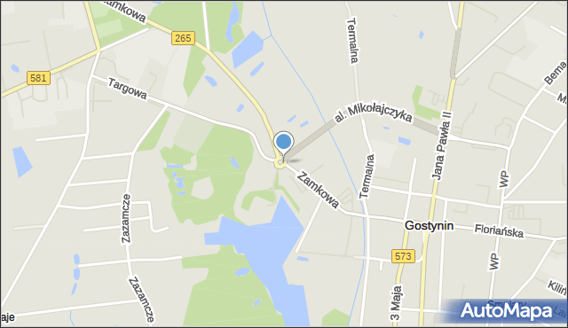 Gostynin, Rondo Rodziny Higersbergów, mapa Gostynin