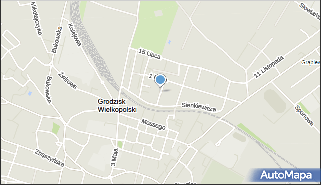 Grodzisk Wielkopolski, Robotnicza, mapa Grodzisk Wielkopolski