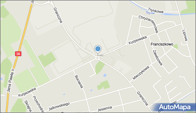Grudziądz, Rondo Grabskiego Władysława, mapa Grudziądza