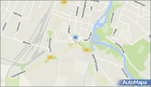 Gryfice, Rondo Księcia Warcisława III, mapa Gryfice