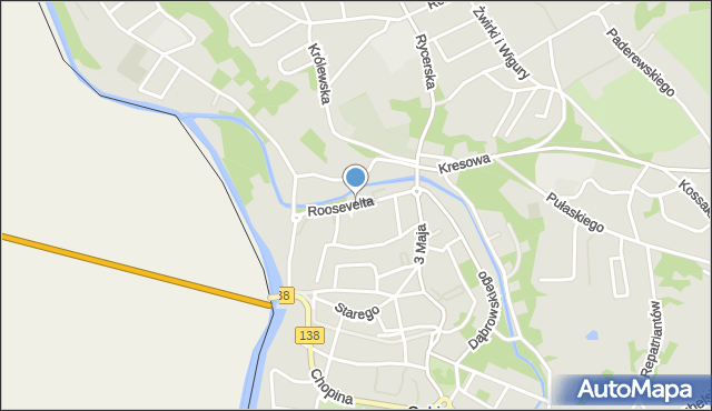 Gubin, Roosevelta Franklina Delano, mapa Gubin