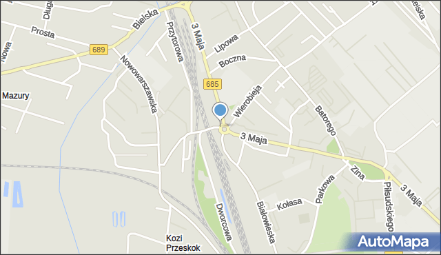 Hajnówka, Rondo św. Jana Pawła II, mapa Hajnówka