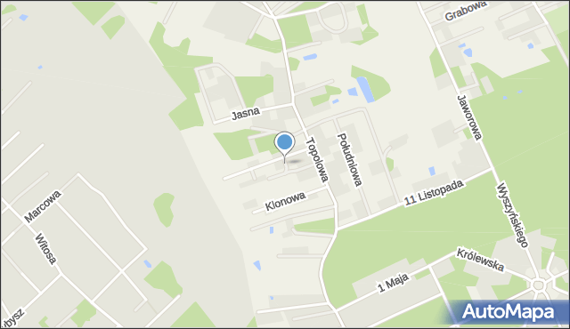 Henryszew, Różana, mapa Henryszew