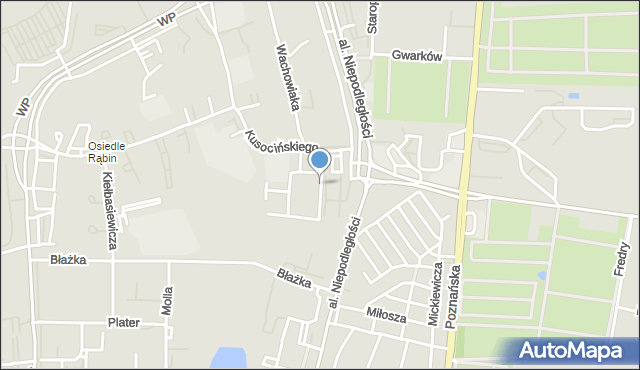 Inowrocław, Roszkowskiego Witolda, płk., mapa Inowrocławia