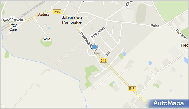 Jabłonowo Pomorskie, Różana, mapa Jabłonowo Pomorskie