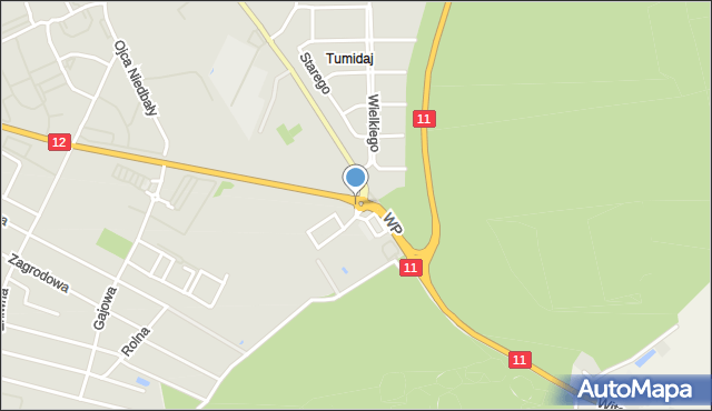 Jarocin, Rondo Kaczyńskiego Lecha, Prezydenta RP, mapa Jarocin