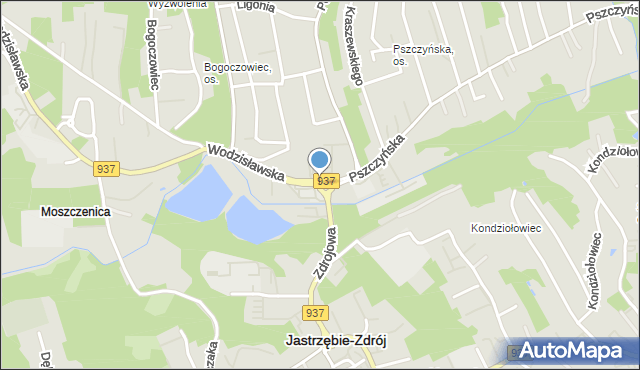 Jastrzębie-Zdrój, Rondo Dolne, mapa Jastrzębie-Zdrój