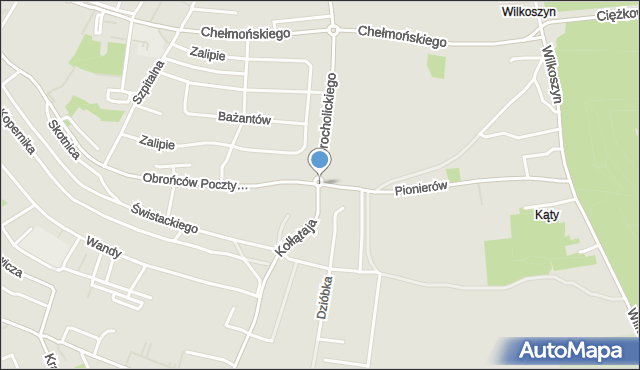 Jaworzno, Rondo Bajera Juliana, ks., mapa Jaworzno