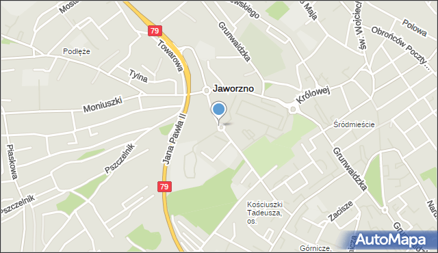 Jaworzno, Rondo Żołnierzy Wyklętych, mapa Jaworzno