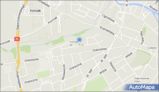Kalisz, Robotnicza, mapa Kalisza