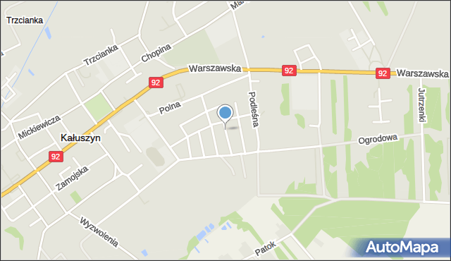 Kałuszyn powiat miński, Różana, mapa Kałuszyn powiat miński