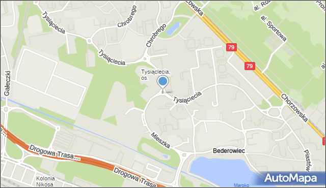 Katowice, Rondo Stryji Karola, mapa Katowic