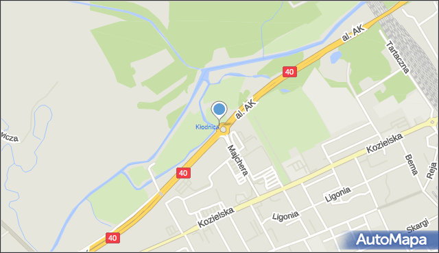 Kędzierzyn-Koźle, Rondo Pileckiego Witolda, rtm., mapa Kędzierzyna-Koźle