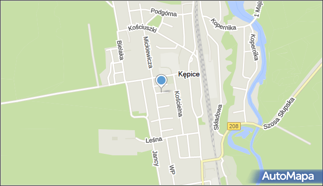 Kępice powiat słupski, Rodzinna, mapa Kępice powiat słupski