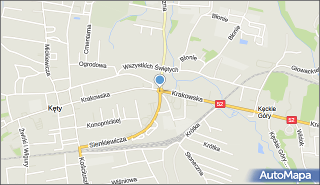 Kęty, Rondo Reinschussla, ppor., mapa Kęty
