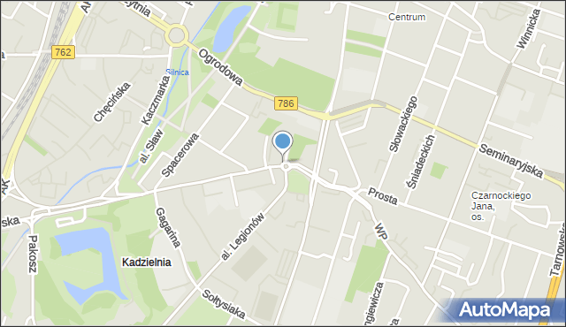 Kielce, Rondo Hedy-Szarego Antoniego, gen., mapa Kielc