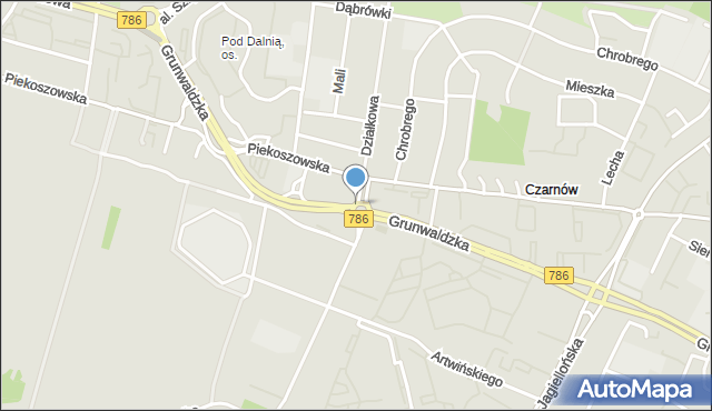 Kielce, Rondo Szendzielarza-Łupaszki Zygmunta, płk., mapa Kielc