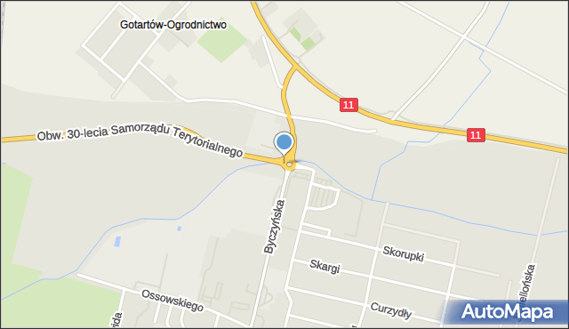 Kluczbork, Rondo Powstańców Warszawskich, mapa Kluczbork