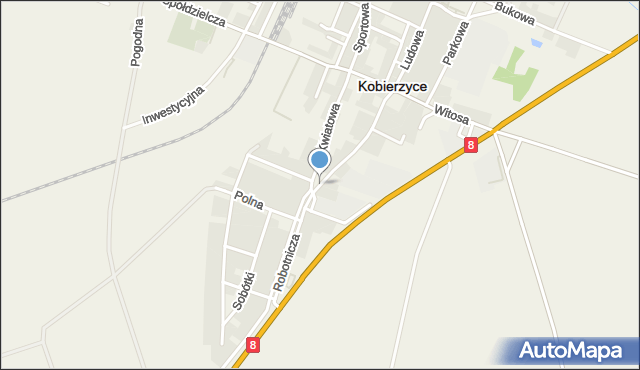 Kobierzyce, Robotnicza, mapa Kobierzyce