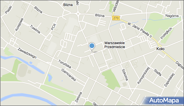 Koło, Rondo Wojciechowskiego Piotra, mapa Koło