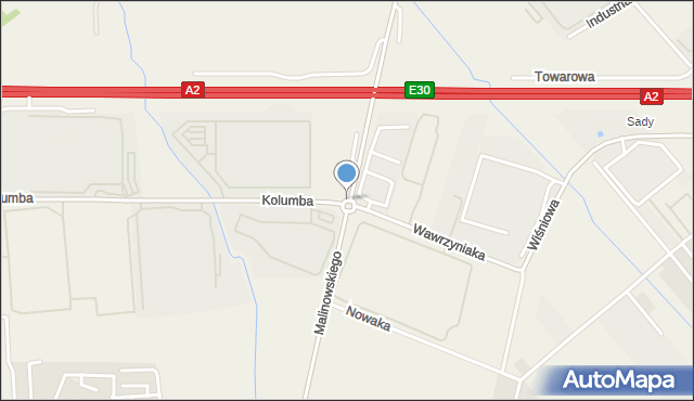 Komorniki powiat poznański, Rondo Orła Białego, mapa Komorniki powiat poznański