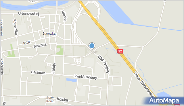 Konin, Rondo Podoficerów Małoletnich, mapa Konina