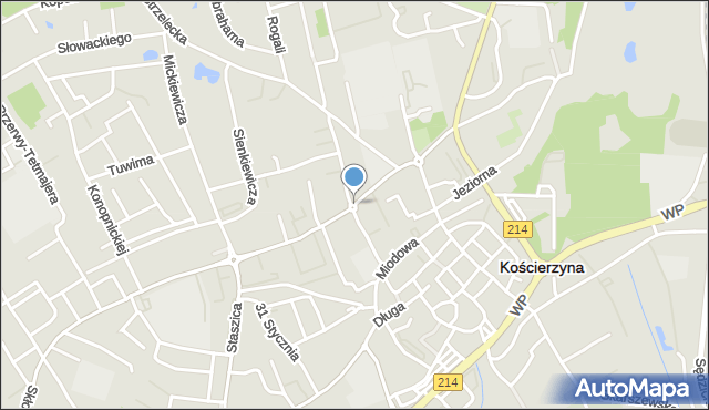 Kościerzyna, Rondo Gminy Cölbe, mapa Kościerzyna