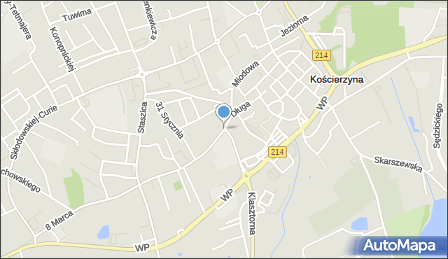 Kościerzyna, Rondo Piłsudskiego Józefa, marsz., mapa Kościerzyna