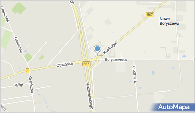 Kostrogaj, Rondo Osieckiego Stanisława, mapa Kostrogaj
