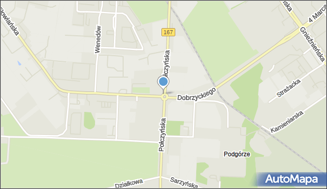 Koszalin, Rondo Działkowców, mapa Koszalina