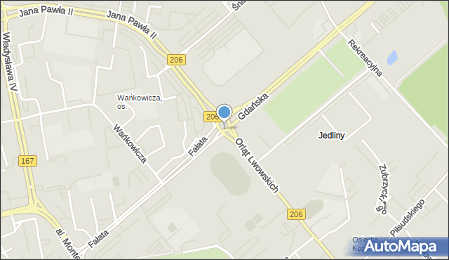 Koszalin, Rondo Jeża Ignacego, kard., mapa Koszalina