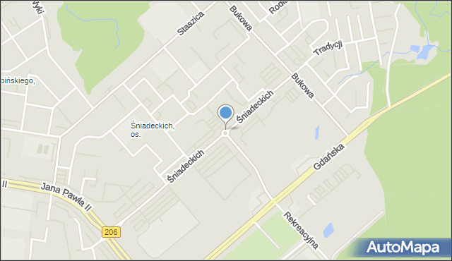 Koszalin, Rondo Krause Larysy Ewy, mapa Koszalina