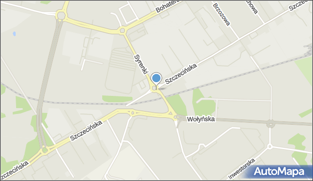 Koszalin, Rondo Szendzielarza-Łupaszki Zygmunta, mjr., mapa Koszalina