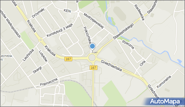 Koszalin, Rondo Solidarności, mapa Koszalina