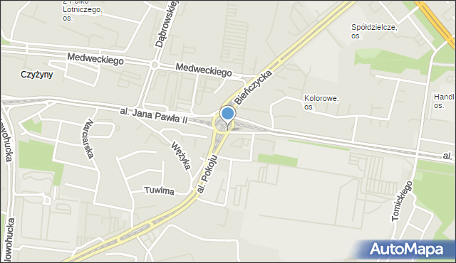 Kraków, Rondo Czyżyńskie, mapa Krakowa