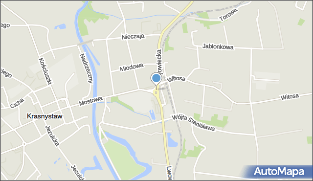 Krasnystaw, Rondo Lwowskie, mapa Krasnystaw