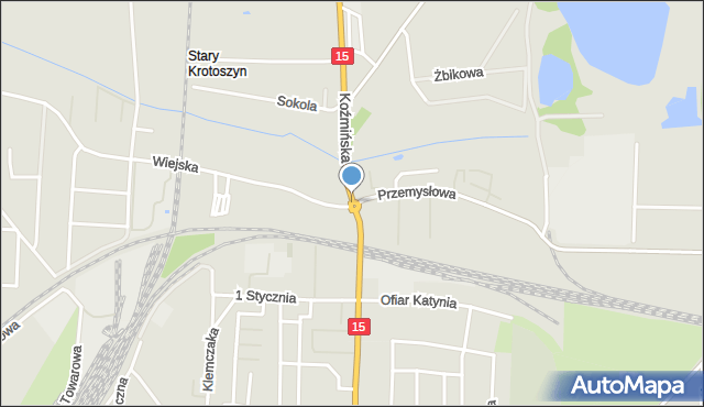 Krotoszyn, Rondo Fontenay le Comte, mapa Krotoszyna