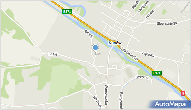 Kunów powiat ostrowiecki, Różana, mapa Kunów powiat ostrowiecki