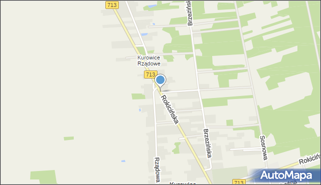 Kurowice gmina Brójce, Rokicińska, mapa Kurowice gmina Brójce