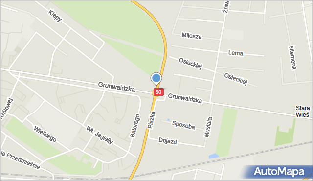 Kutno, Rondo Dmowskiego Romana, mapa Kutno