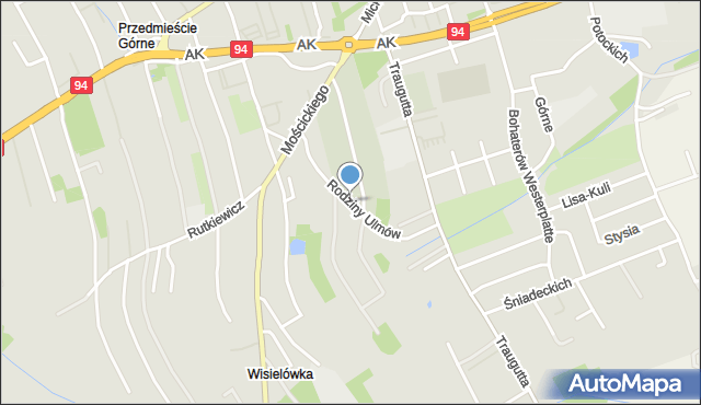 Łańcut, Rodziny Ulmów, mapa Łańcut