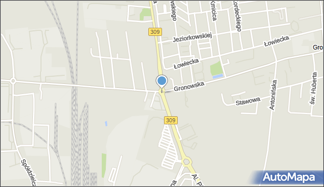 Leszno, Rondo Gronowo, mapa Leszno