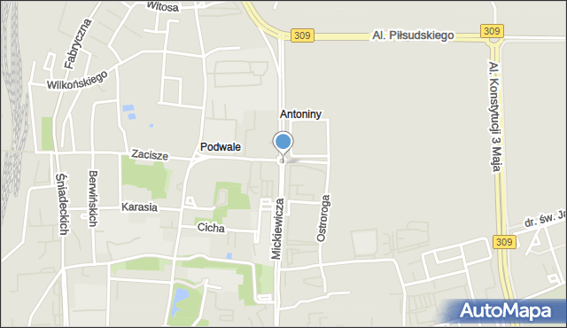 Leszno, Rondo Kombatantów, mapa Leszno