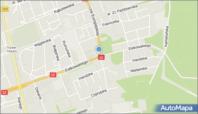 Leszno, Rondo Roszarnia, mapa Leszno