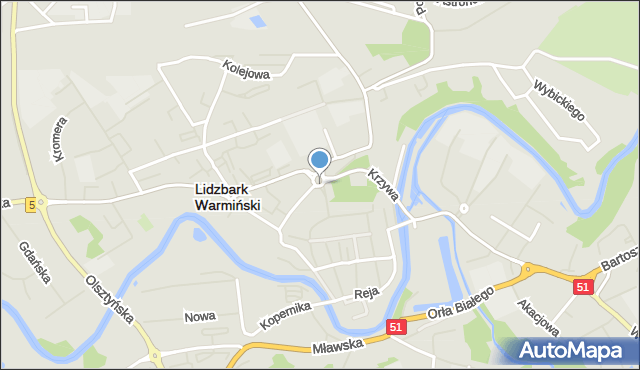 Lidzbark Warmiński, Rondo Kombatantów Rzeczypospolitej, mapa Lidzbark Warmiński