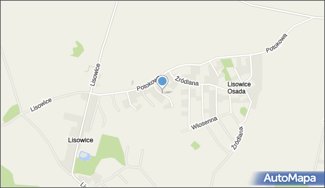 Lisowice gmina Kostomłoty, Różana, mapa Lisowice gmina Kostomłoty