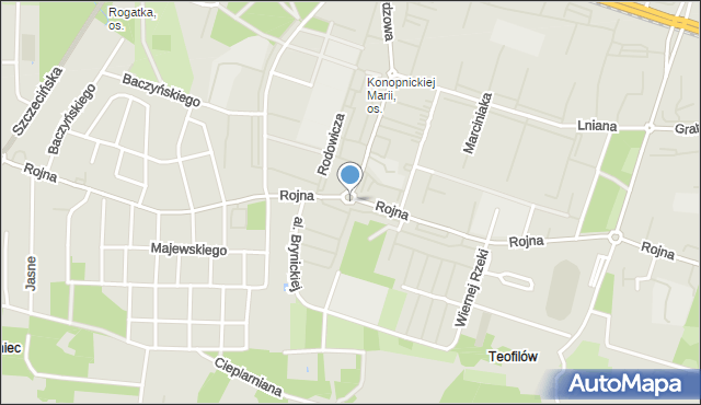 Łódź, Rondo Muszyńskiego Lucjana, mapa Łodzi