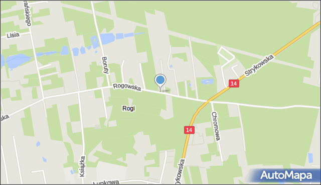 Łódź, Rogowska, mapa Łodzi